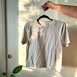 White spandex crop top by a new day